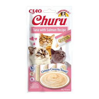 Churu Snack Cremoso de Atum e Salmão para gatos – Multipack 12